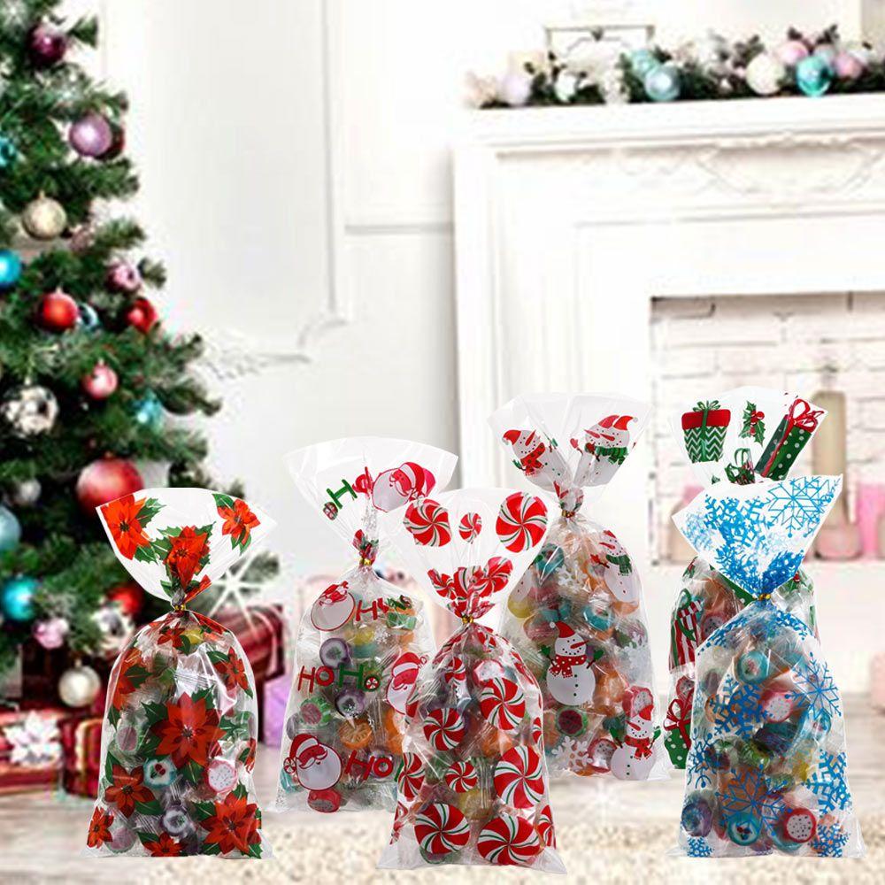 New Year Snowmen Snowflakes Gifts Box Merry Christmas Biscuit Bags Candy Treat Bag Xmas Candy Bags