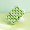 Olive Green Plaid Glass Jewelry Box With Flip Lid Desktop Organizer Earrings Rings Necklaces