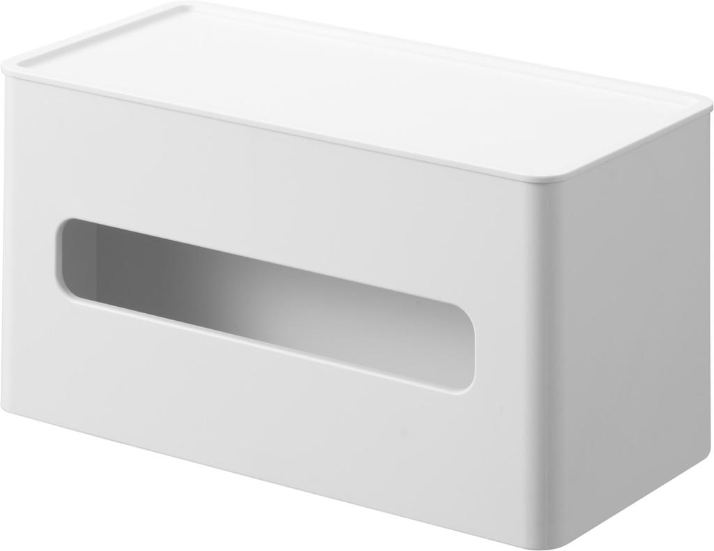 Yamazaki Jitsugyo (Yamazaki) Double-sided Compact Tissue & Wet Sheet Case White Approx. W21.7 X D11 X H11.8cm Tower Tissue Holder Tissue Box 2040