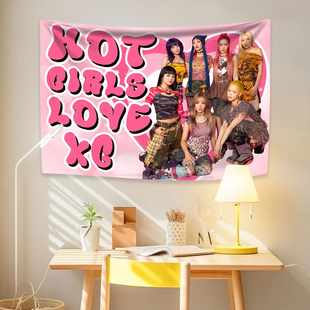 Kpop Girl Group Tapestry American Flag Poster Home Decor Aesthetics Wall Hanging Bedroom Background Concert Banner Fans Gift