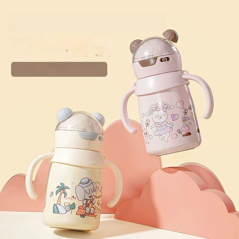 Обучающая чашка для детского питья, вакуумная термос-чашка из нержавеющей стали 316, симпатичная чашка высокого уровня, портативная маленькая чашка
