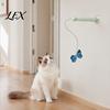 Quiet Motor Cat Play Device Electric Butterfly Wand, Rechargeable Interactive Wand Toy, 360 Spinning Self-Play Toy with 2 Modes, Suction Cup