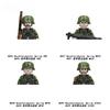 Новая военная серия Армия Немецкий весенний камуфляж Солдат 4,5 см Строительные блоки Пехотные фигурки Шлем Кирпичи Сборные игрушки