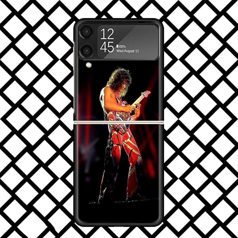 Чехол для телефона с графикой Эдди Ван Халена для Samsung Z Flip 7 6 5 4 3 Galaxy ZFLIP7 ZFlip6 5G Flip5 Flip4 Flip3 5g Черный Жесткий C