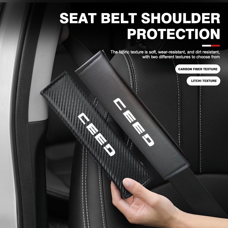 AEV5 Car Seat Belt Leather Safety Shoulder Cover Protection Pad For KIA Ceed Sportage Rio K5 K2 Cerato Proceed Venga Sedona