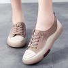Spring New Leather Elastic Band White Shoes for Women Summer Hollowed Out Breathable Korean Version Versatile Casual Women's Single Shoes