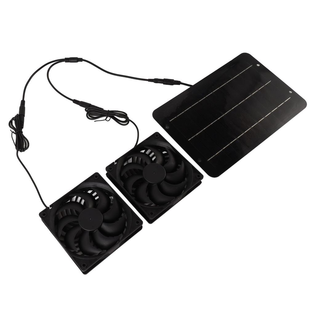 Комплект вентиляторов на солнечных батареях, водонепроницаемый портативный 10 Вт 12 В для курятника, теплицы, собачьего домика, сарая