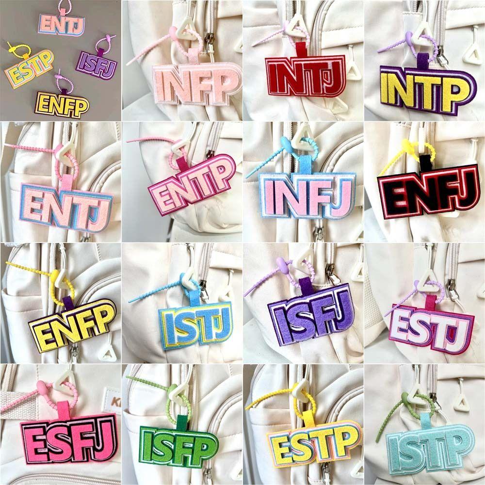 Letter MBTI Key Chain Korean Style 16 Type Personality Key Chain Non-woven Pendant Decoration