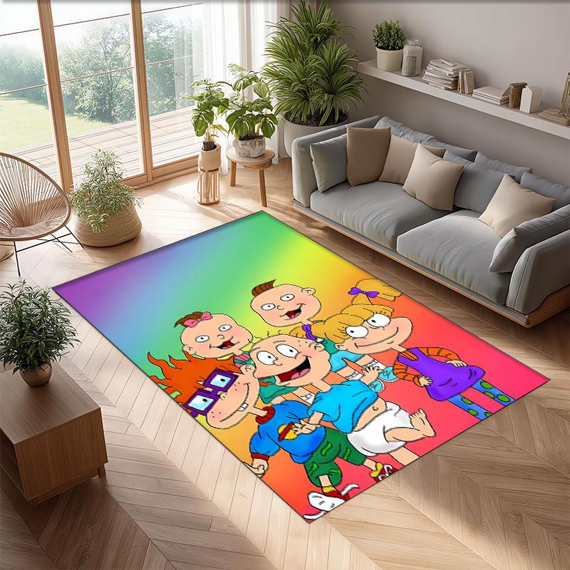 rugrats Printed Crystal Velvet Area Rug, Soft Anti-Slip Water Absorbent Floor Mat for Living Room Bedroom