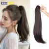 Элегантный синтетический хвост Женский длинный прямой хвост Наращивание волос Зажим-краб для волос на все случаи жизни