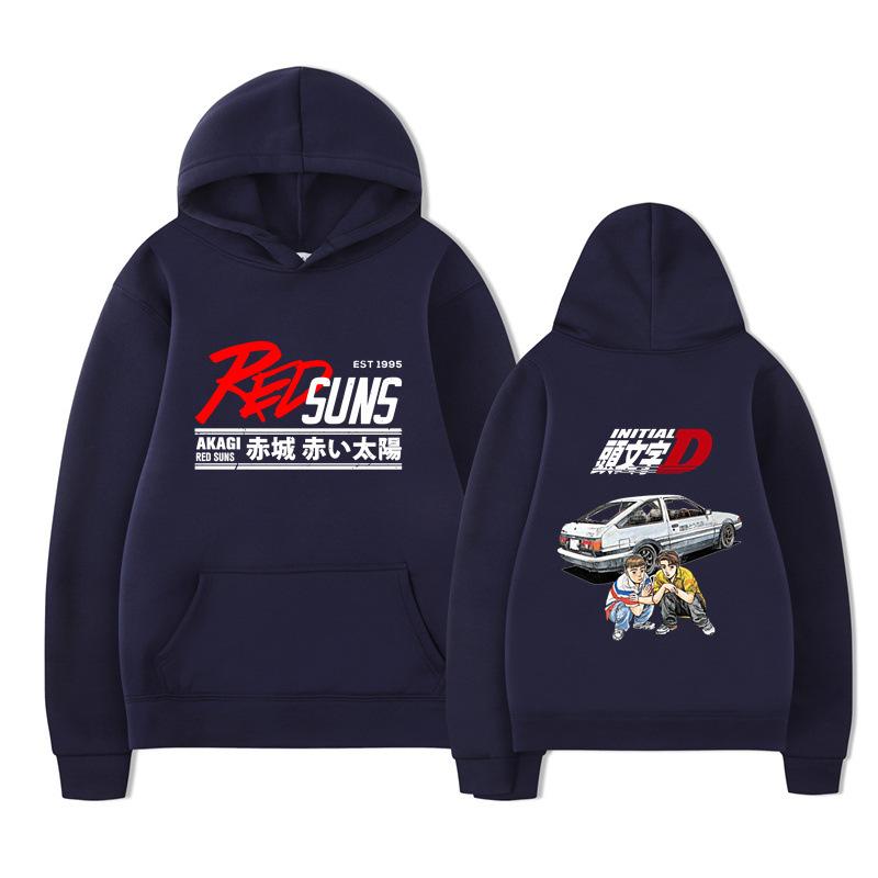 Anime Drift AE86 Initial D Graphic Hoodie Casual Goth Men Women Sweatshirt Fleece Oversized Couples Streetwear Hoodies