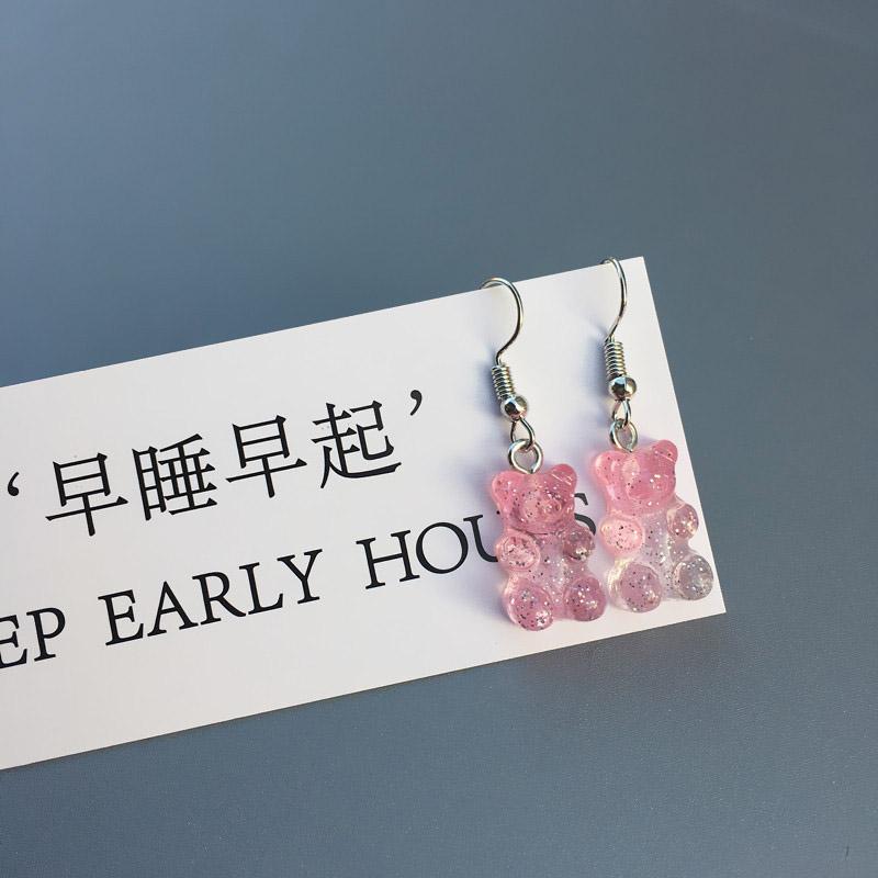 Горячая распродажа модные ювелирные серьги многоцветный милый подарок для женщин девочек пластиковый медведь животное 1 пара