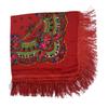 Ethnic Style Women Floral Printed Fringed Russian Square Scarf