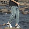 JEEP SPIRIT Men's Cool Feel Straight Loose Cropped Jeans