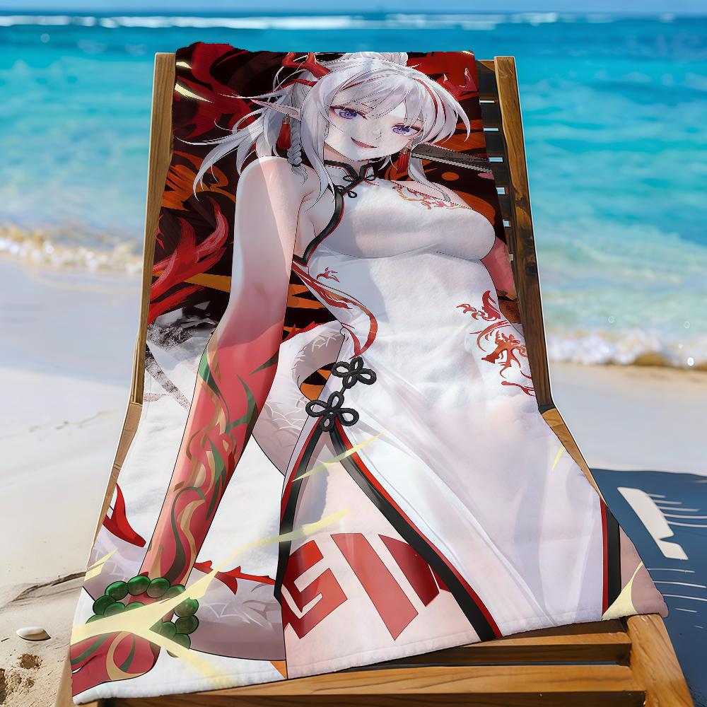 Игровое полотенце Arknights Nian, спортивное, быстросохнущее, для путешествий, кемпинга, песозащитное, мягкое, легкое, большое пляжное полотенце