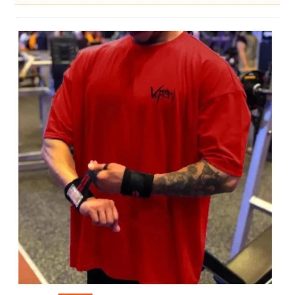 Новая летняя футболка большого размера из хлопка, мужская футболка, спортивная повседневная футболка, уличная футболка с коротким рукавом