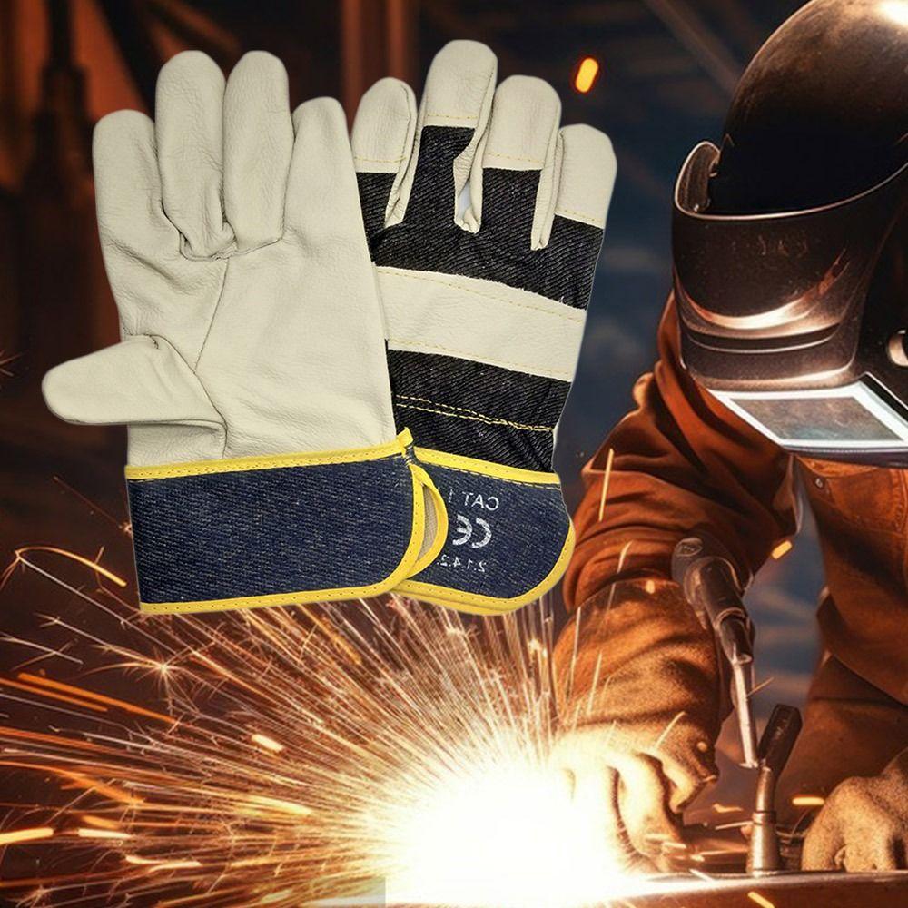 Welder Supplies Protective Mittens White Work Safe Gloves Tool Welding Gloves  Workplace