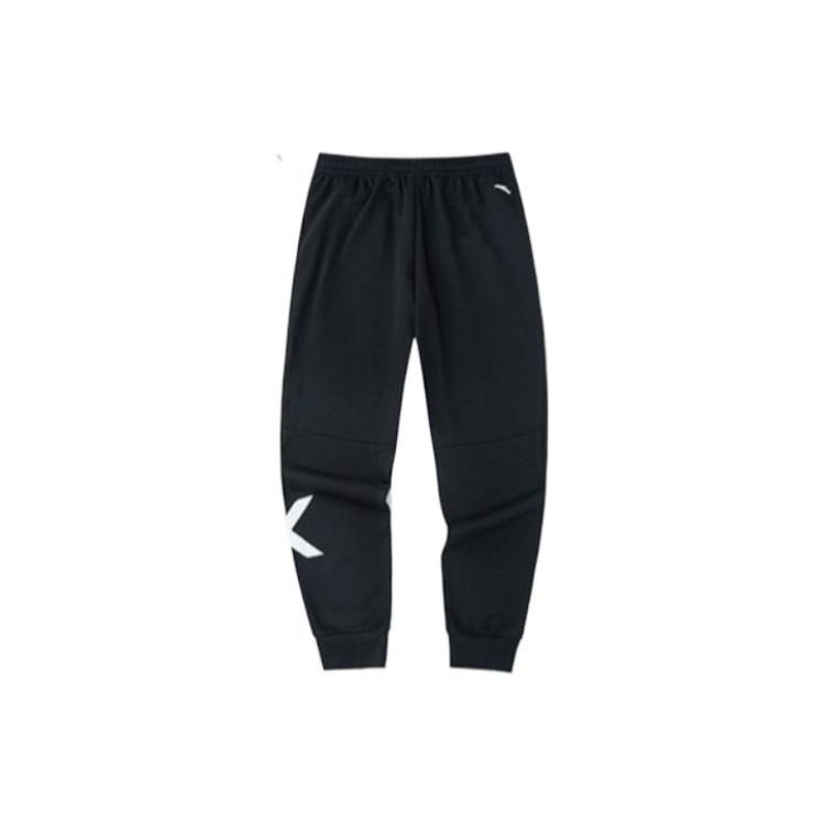 Anta Life Series однотонный приятный для кожи принт с рисунком плюс бархатные джоггеры мужские черные 152241304N-2