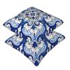 Antique Classic Lisbon Blue Azulejo Tile Floral Pattern 2 Pcs Square Pillowcase Pillow Cover Comfort Throw Pillow For Home