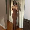 Elegant Bodycon Maxi Dress Women Summer Sleeveless Backless Sexy Outfits Party Club Sundress Black Birthday Dresses Clothes
