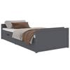 VidaXL Bed Frame with Drawers Dark Grey Solid Pine Wood 90x200 Cm