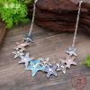Новое эмалевое цветное геометрическое ожерелье со звездой, женское креативное преувеличение, высококлассное ожерелье с пятиконечной звездой
