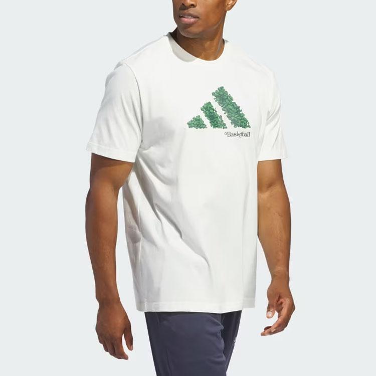 adidas Мужские футболки с рисунком Court Therapy, белые, IN6366