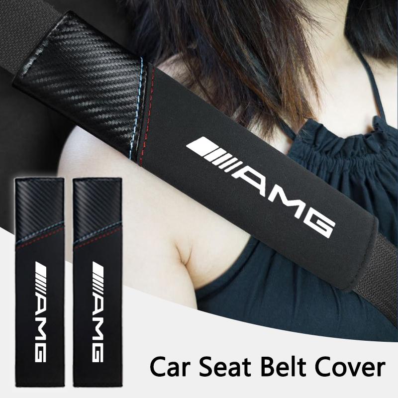 TXF4   2PCS Car Seat Belt Safety Belt Shoulder Protector Cover for Mercedes Benz AMG W204 W205 W203 W211 W212 W213 W201 W210 W124 W126