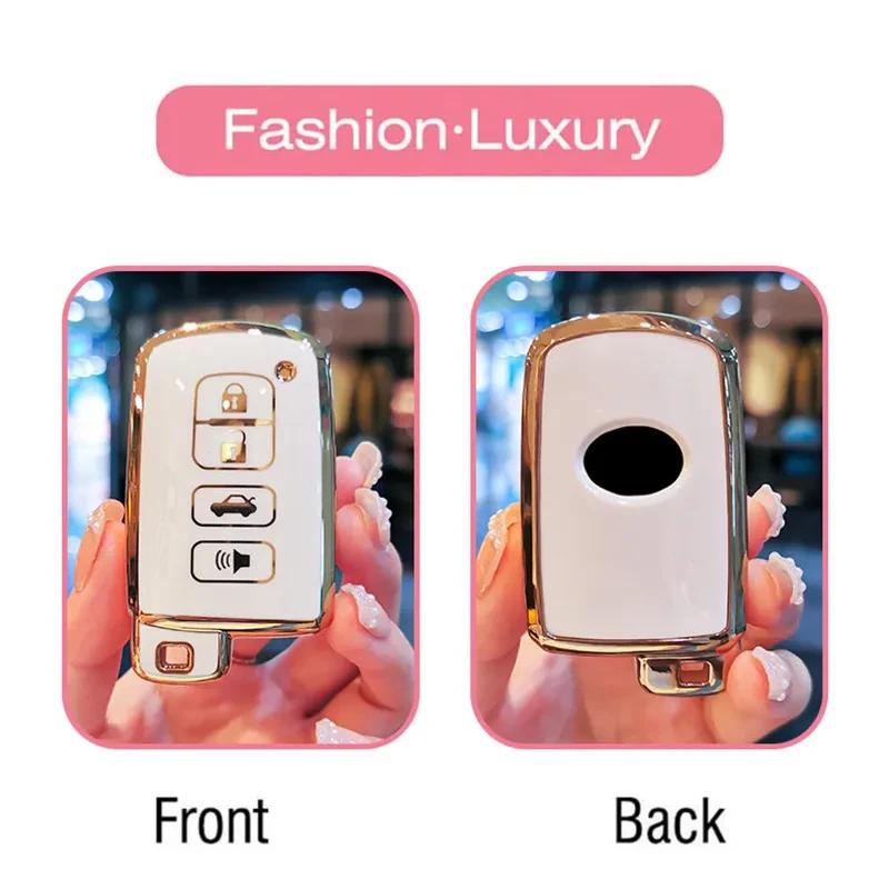 Soft TPU Car Key Case Cover For Toyota Camry Corolla RAV4 XCVJWH7 Highlander Avalon 2015-2017 Smart Control Protector Key Shell Holder