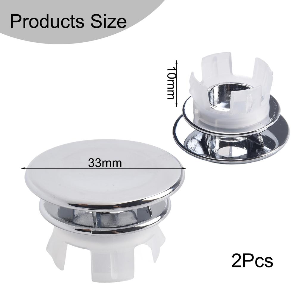 33*11.8mm Hole Overflow Cover Bathroom Basin Silver