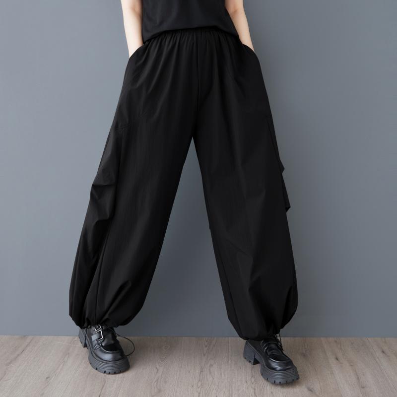Большие размеры Винтажные повседневные свободные длинные брюки с высокой талией Весна Лето широкие брюки женские брюки