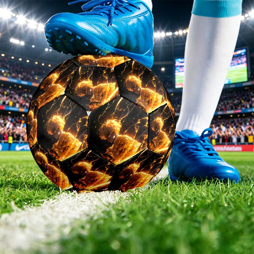 Demon Slayer Printed Size 5 Standard Football, Waterproof PU Training Soccer Ball for Outdoor Sports