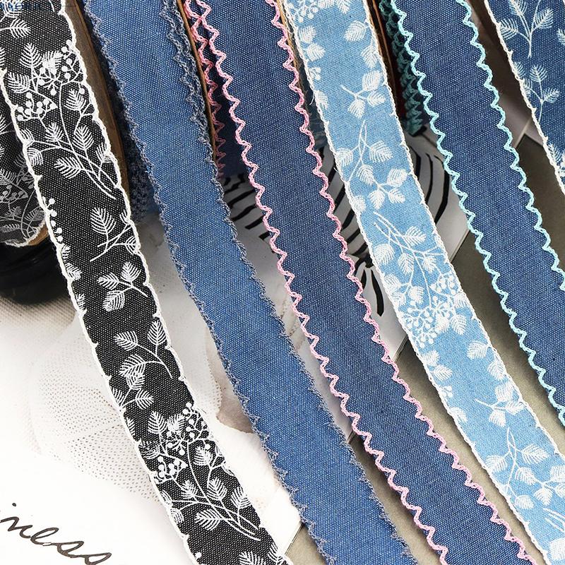 2 м Джинсовая лента с аккуратными краями для DIY, легко режется, винтажная ткань, прочные аксессуары, прочная, с крючками, гибкая