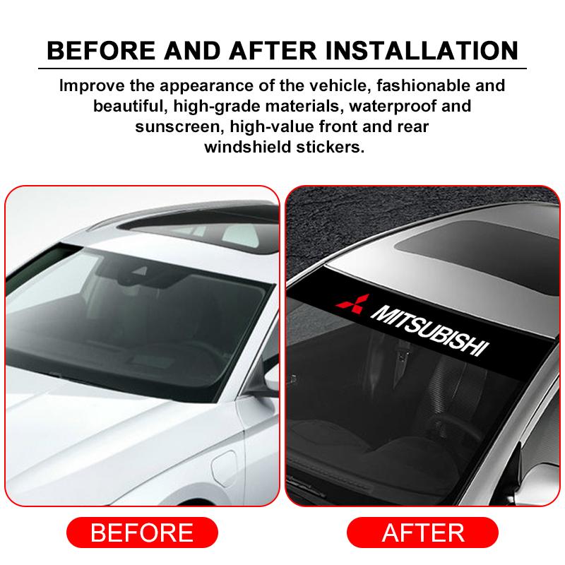 Car Front Rear Window Sticker Waterproof Sunshade Windshield Decal For Mitsubishi ralliart Lancer 9 10 ASX Outlander Pajero L200