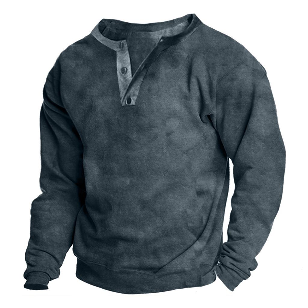 Мужская уличная винтажная модная спортивная футболка с v-образным вырезом и длинным рукавом