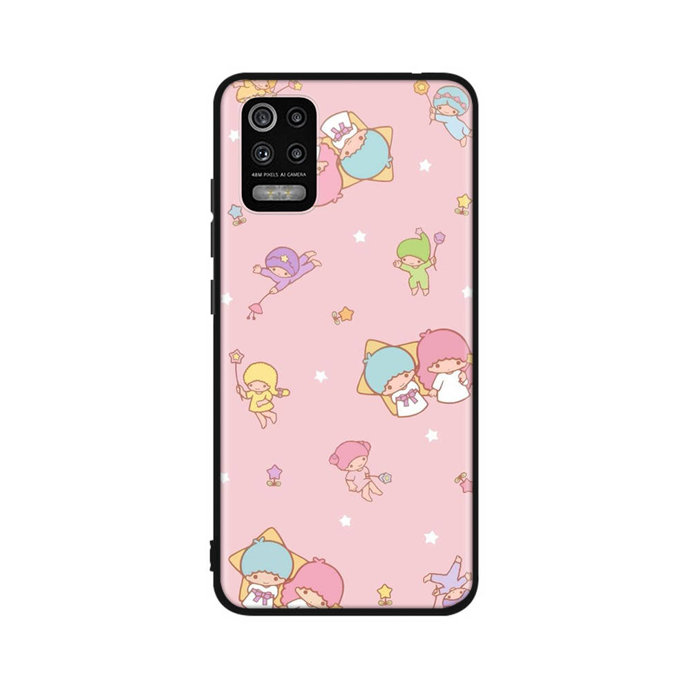Чехол KT66 Cute Little Twins Star для Xiaomi Poco X6 X4 M5 M6 F5 F6 C65 C55 C50 C51 C40 Redmi Note 7 8 14C A3X 13C 12C 11 10A 9C Pro Black Sofe Cover