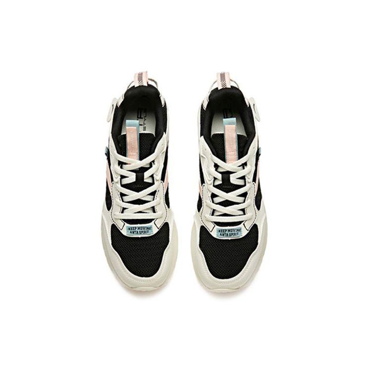 Anta Амортизирующие нескользящие износостойкие низкие спортивные повседневные туфли женские кроссовки черные розовые белые 92948850-3