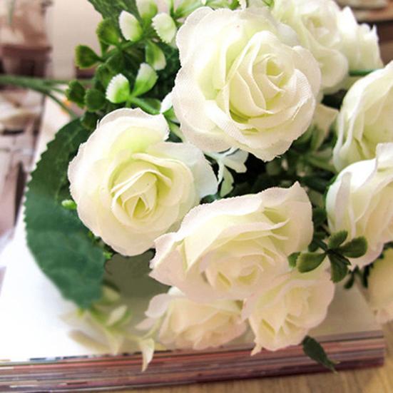 1 букет 15 головок искусственная роза из искусственного шелка цветок для вечеринки Рождественский свадебный декор