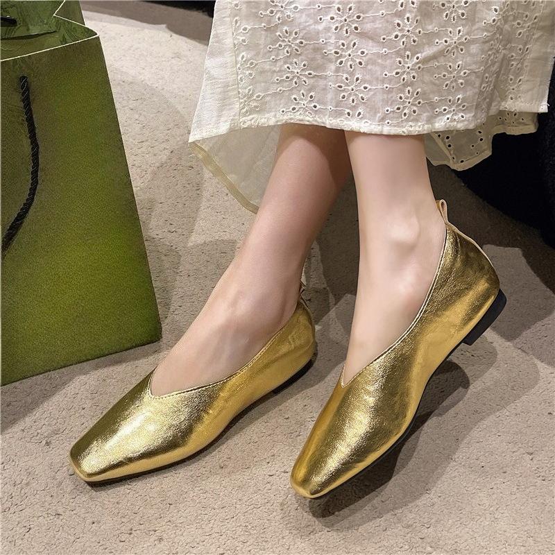Fashion 2025 New Shoes for Women Retro Ladies Flats Slip On Shoes Loafers Square Toe Shallow Mouth Women Casual Footwear Lightweight