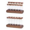 Single Dose Coffee Bean Storage Tubes Glass Airtight Container Wooden Stand Dustproof Organized for Kitchen Shelves