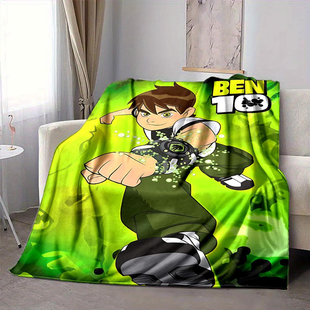 1pc Ben 10 Alien Force Flannel Blanket, Soft Skin Friendly with Digital Printing, Various Sizes Available for Family, Friends, Birthday