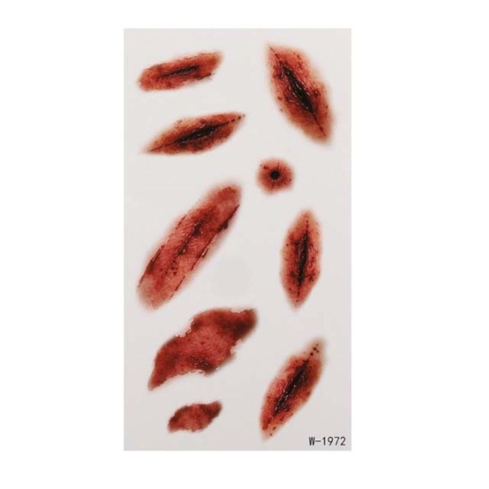 Bloody Makeup Bruise Scab Scar Tattoo Sticker Zombie Cosplay Body Art Scar Decals Photo Props