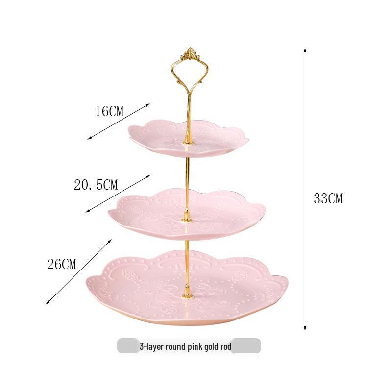 Трехъярусная подставка для торта к европейскому полуденному чаю - креативный многослойный пластиковый поднос для десертов и фруктовая тарелка
