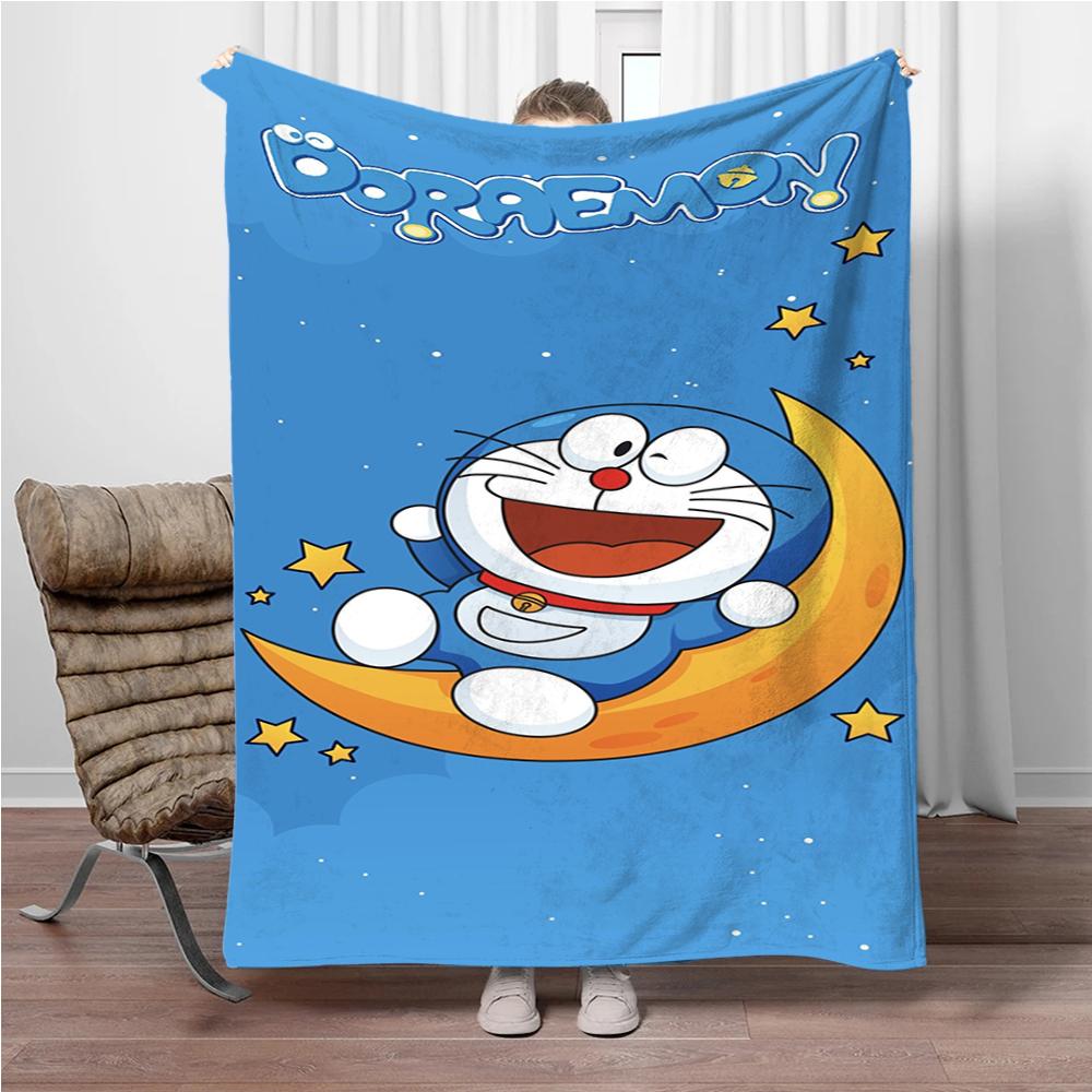 Doraemon Japanese Anime Blanket Girls Boys Plush Sofa Throw Blanket Novelty Warm Blanket All Season Children Student Kids Gift