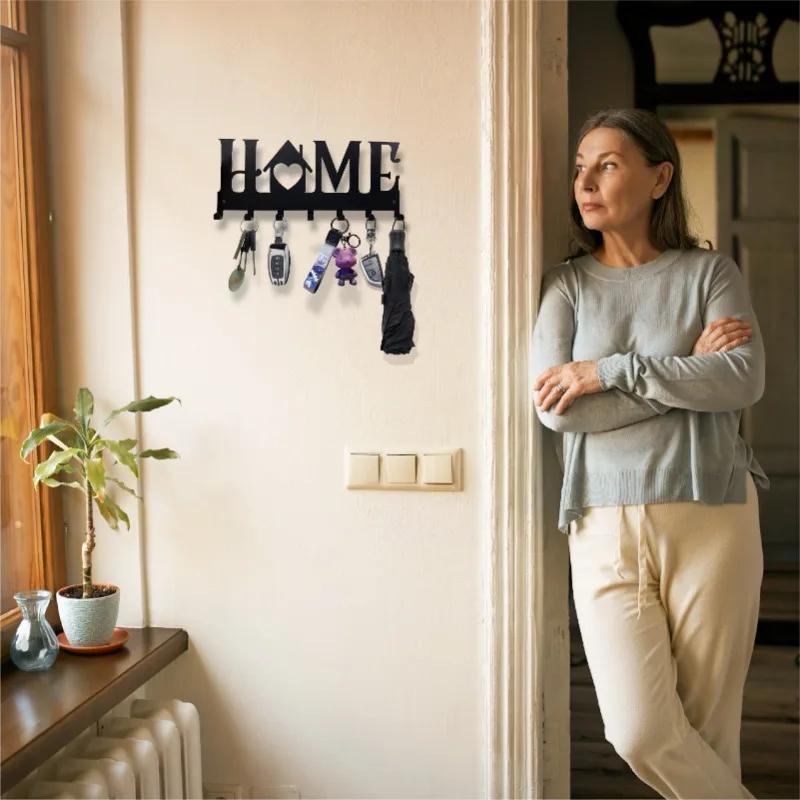 1шт настенный держатель для ключей Sweet Home, настенный крючок для ключей, креативный держатель для ключей для входной двери