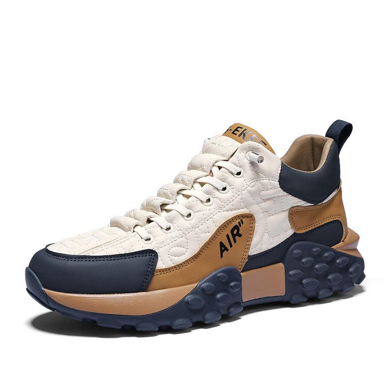 Осень новая повседневная спортивная модная обувь модная дышащая мужская обувь универсальная увеличивающая рост маленькая белая доска удобная обувь