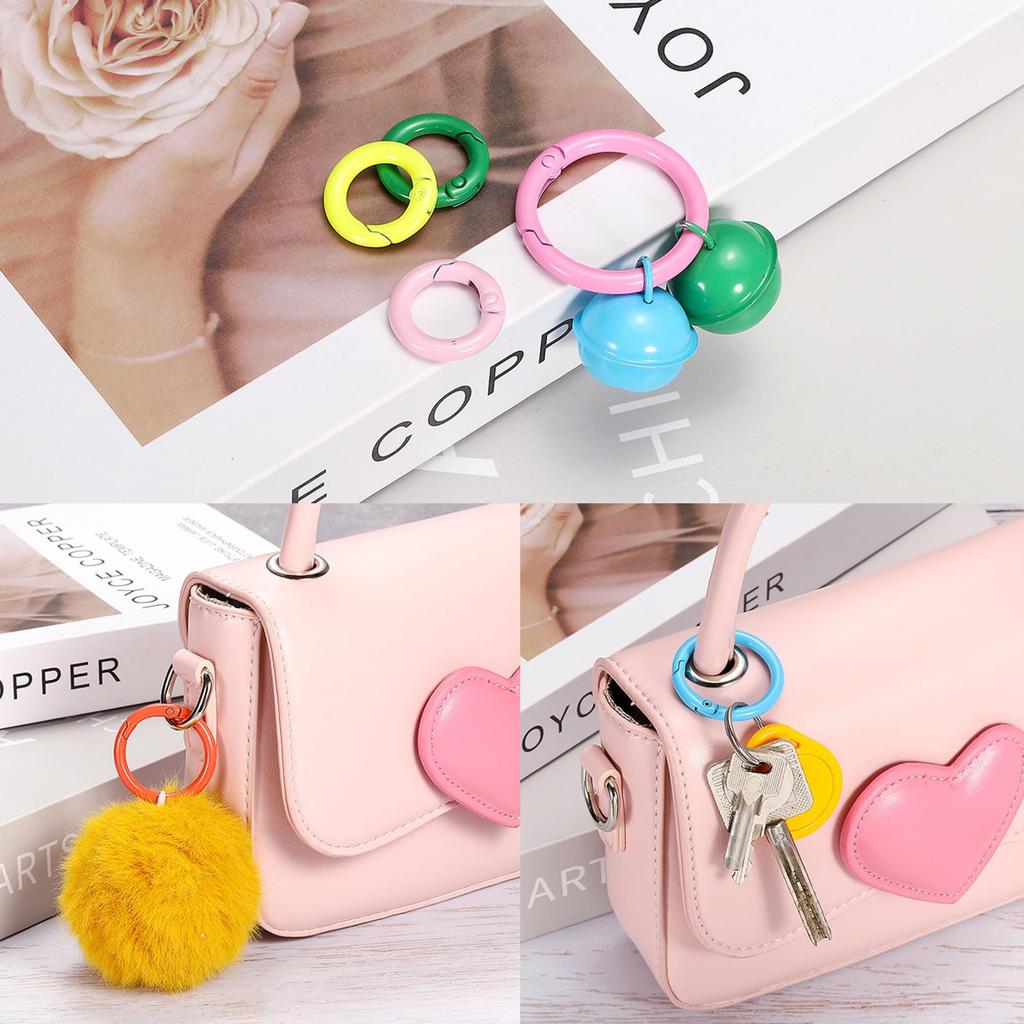 40mm OD Spring 20pcs Metal Round Lock Clip Trigger Snap Spring Key Ring Hook Buckle for Wallet Handbag Craft Gold Tone [PATIKIL] O-Rings, Making,