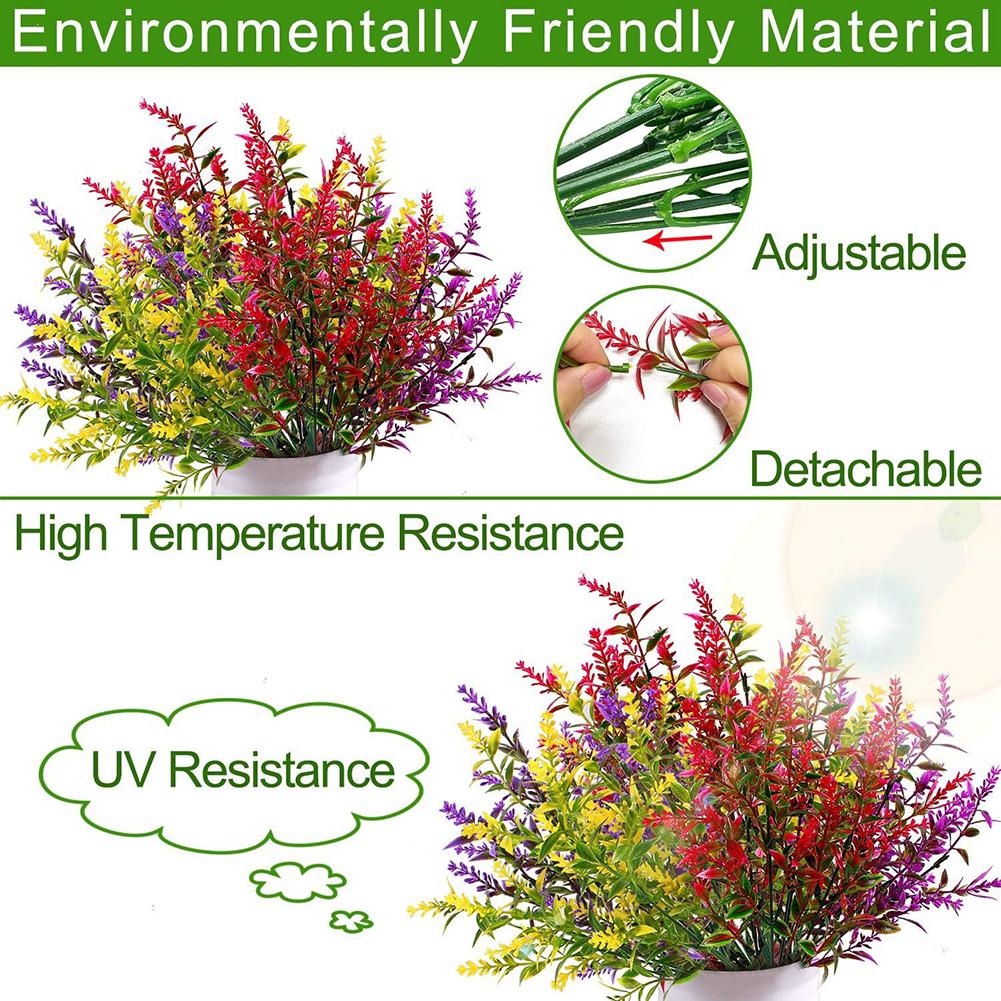 For Gardens Fake Shrubs Artificial Flowers 13.8in Artificial Flowers For Home Decor UV Resistant Flowers 13.8in Size