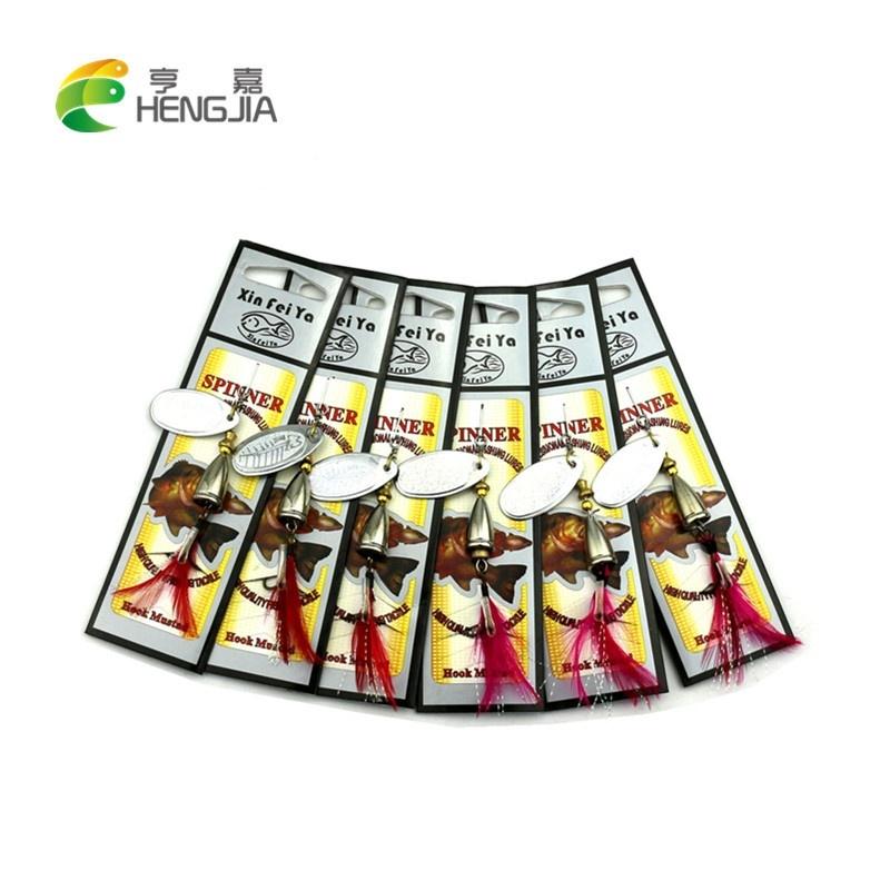 HENGJIA Рыболовная ложка 0,3 унции, металлическая жесткая наживка, рыболовные приманки для щуки, снасти, крючок, партия, 5 цветов в случайном порядке