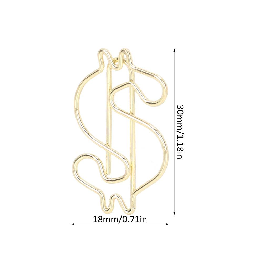50Pcs Electroplating Metal Gold Paper Clips Gold Small Paper Clips Cute Paperclips Office Supplies